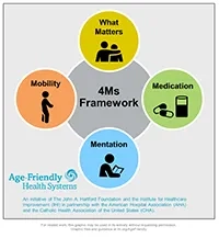 4Ms Framework of an Age-Friendly Health System (no descriptions) -- thumbnail image  4Ms Framework of an Age-Friendly Health System (no descriptions)